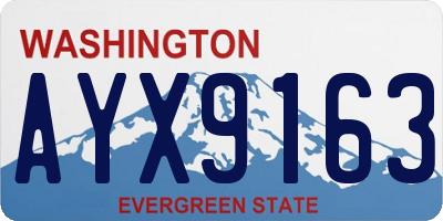 WA license plate AYX9163