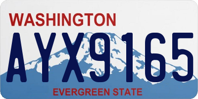 WA license plate AYX9165