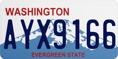 WA license plate AYX9166