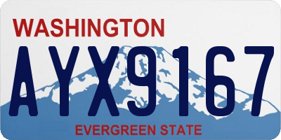 WA license plate AYX9167