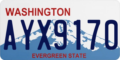 WA license plate AYX9170