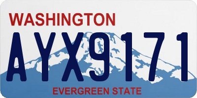 WA license plate AYX9171