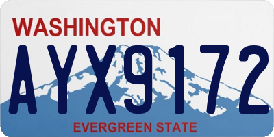 WA license plate AYX9172