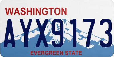 WA license plate AYX9173