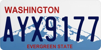 WA license plate AYX9177