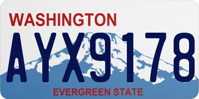 WA license plate AYX9178