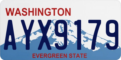 WA license plate AYX9179