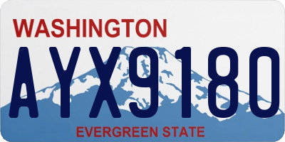 WA license plate AYX9180