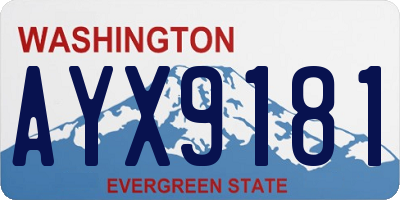 WA license plate AYX9181