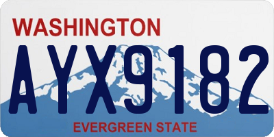 WA license plate AYX9182