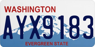 WA license plate AYX9183