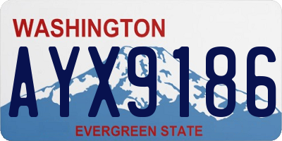 WA license plate AYX9186