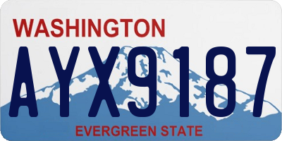 WA license plate AYX9187