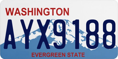 WA license plate AYX9188