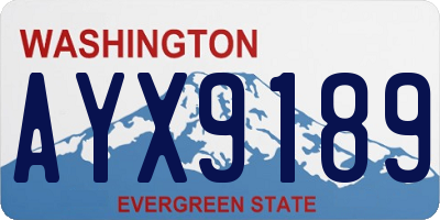 WA license plate AYX9189