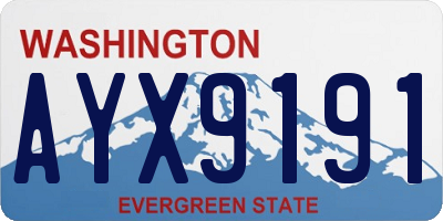 WA license plate AYX9191