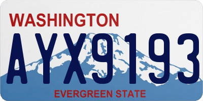 WA license plate AYX9193