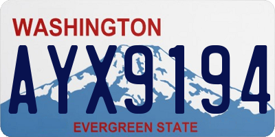 WA license plate AYX9194