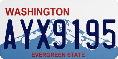 WA license plate AYX9195