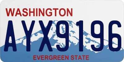 WA license plate AYX9196