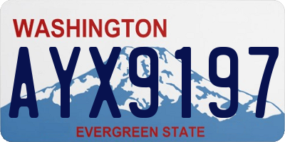 WA license plate AYX9197