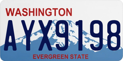 WA license plate AYX9198