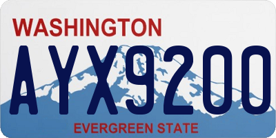 WA license plate AYX9200