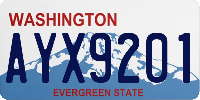 WA license plate AYX9201