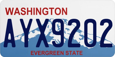 WA license plate AYX9202