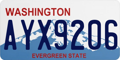 WA license plate AYX9206