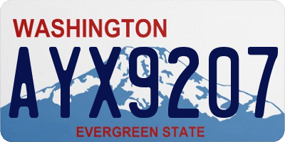 WA license plate AYX9207