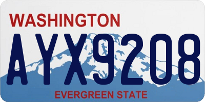 WA license plate AYX9208