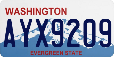 WA license plate AYX9209