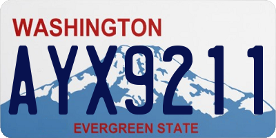 WA license plate AYX9211