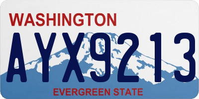 WA license plate AYX9213