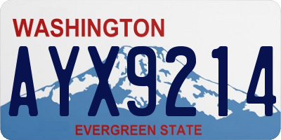 WA license plate AYX9214