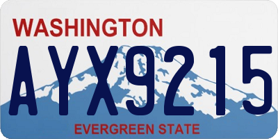 WA license plate AYX9215