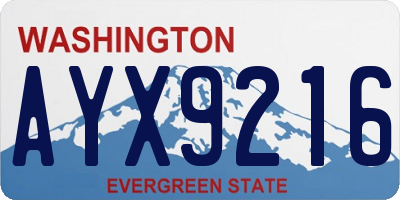 WA license plate AYX9216