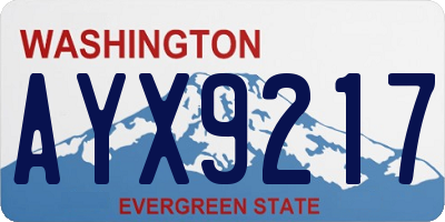 WA license plate AYX9217