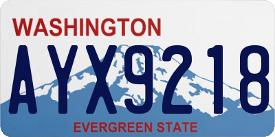 WA license plate AYX9218