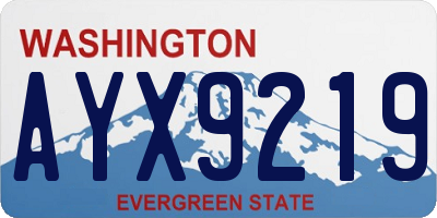 WA license plate AYX9219