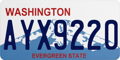 WA license plate AYX9220