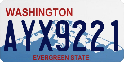 WA license plate AYX9221