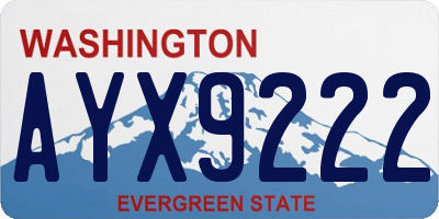 WA license plate AYX9222