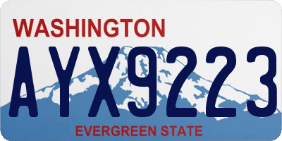 WA license plate AYX9223