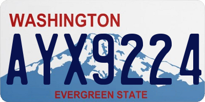 WA license plate AYX9224