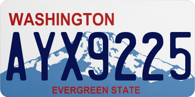 WA license plate AYX9225