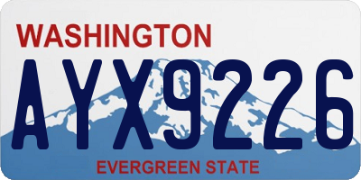 WA license plate AYX9226