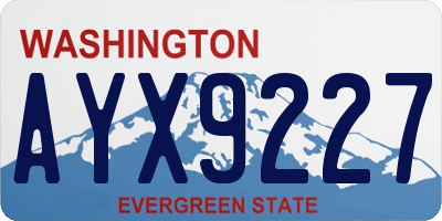 WA license plate AYX9227