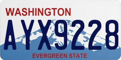 WA license plate AYX9228